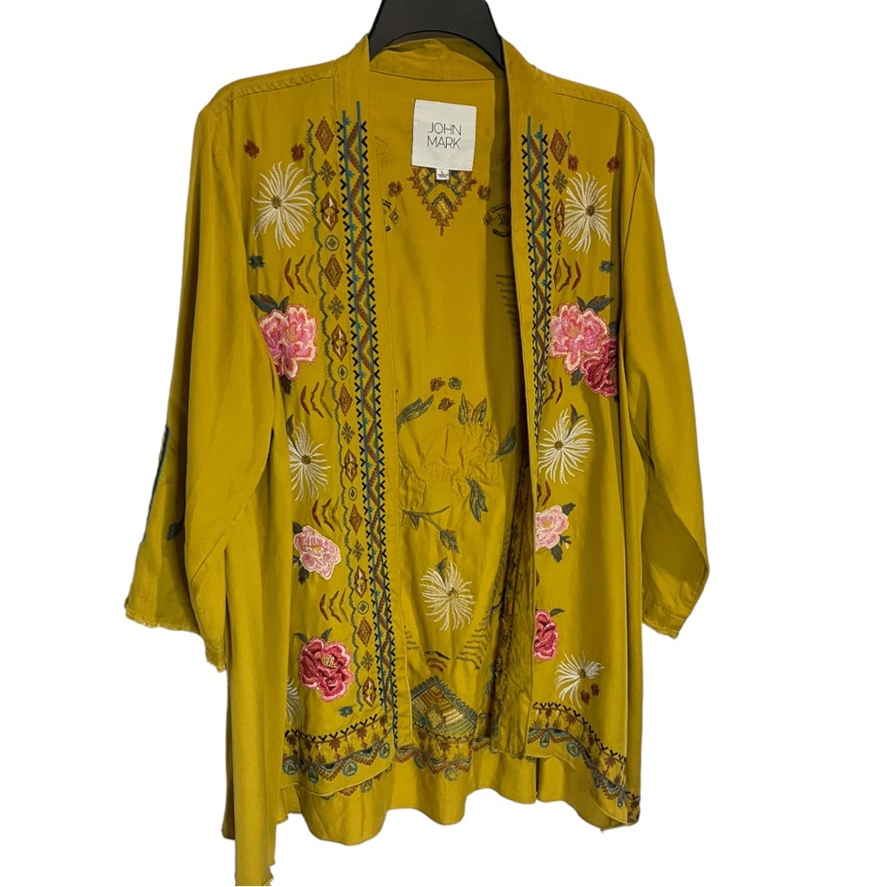 John Mark Floral Embroidered Cardigan